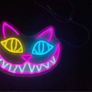 Neon Cat Face LED Wall Sign